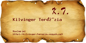 Kilvinger Terézia névjegykártya